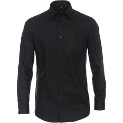 VENTI Herren Businesshemd Langarm Kent Body-Fit Schwarz
