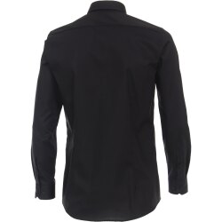 VENTI Herren Businesshemd Langarm Kent Body-Fit Schwarz