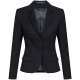 Greiff Corporate Wear BASIC Damen Business-Blazer Reverskragen Slim Fit Schurwollmix OEKO TEX® Schwarz