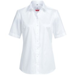 Greiff Corporate Wear PREMIUM Damen Bluse Kurzarm Kentkragen Comfort Fit Baumwollmix Stretch OEKO TEX® Bügelfrei Weiß
