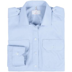 Greiff SIMPLE Damen Pilotbluse Langarm Kent Regular-Fit Hellblau