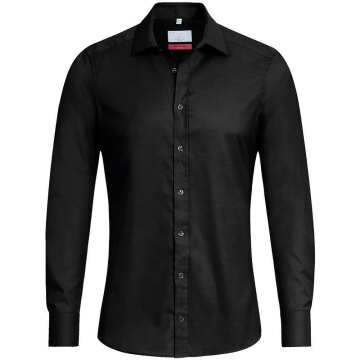 Greiff Modern with 37.5® Herren Hemd Langarm Kent Slim Schwarz
