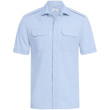 Greiff SIMPLE Herren Pilothemd Kurzarm New-Kent Regular Hellblau