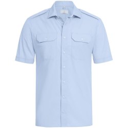 Greiff Corporate Wear SIMPLE Herren Pilothemd Kurzarm New-Kentkragen Regular Fit Baumwollmix OEKO TEX® Hellblau