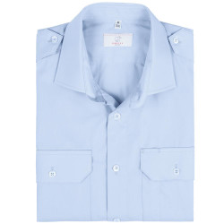 Greiff Corporate Wear SIMPLE Herren Pilothemd Kurzarm New-Kentkragen Regular Fit Baumwollmix OEKO TEX® Hellblau