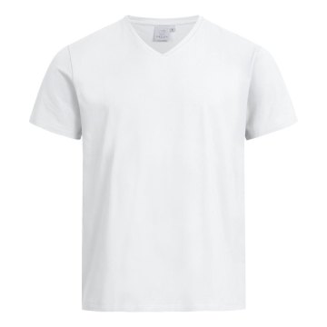 Greiff Corporate Wear SHIRTS Herren Shirt Kurzarm V-Ausschnitt Regular Fit Baumwollmix Stretch OEKO TEX® Weiß