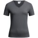 Greiff SHIRTS Damen T-Shirt Kurzarm V-Neck Regular-Fit Anthrazit