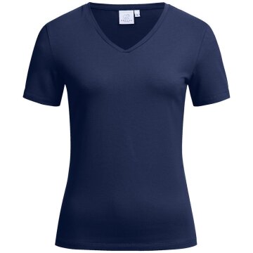 Greiff SHIRTS Damen T-Shirt Kurzarm V-Neck Regular-Fit Marine