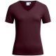 Greiff Corporate Wear SHIRTS Damen T-Shirt Kurzarm V-Ausschnitt Regular Fit Baumwollmix Stretch OEKO TEX® Burgund Rot