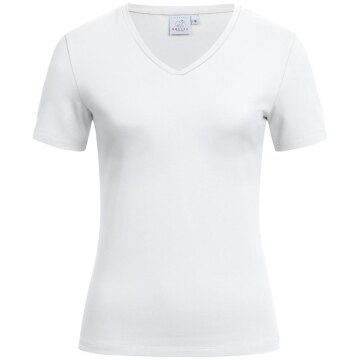 Greiff SHIRTS Damen T-Shirt Kurzarm V-Neck Regular-Fit Weiß