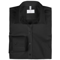 Gr&ouml;&szlig;e 32 Greiff Corporate Wear Basic Damen Bluse Lamgarm Slim Fit Kent Kragen Schwarz Modell 6510