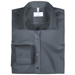 Gr&ouml;&szlig;e 32 Greiff Corporate Wear Basic Damen Bluse Lamgarm Slim Fit Kent Kragen Grau Modell 6510