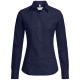 Gr&ouml;&szlig;e 32 Greiff Corporate Wear Basic Damen Bluse Lamgarm Slim Fit Kent Kragen Marine Blau Modell 6510