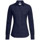 Gr&ouml;&szlig;e 40 Greiff Corporate Wear Basic Damen Bluse Lamgarm Slim Fit Kent Kragen Marine Blau Modell 6510