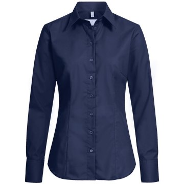 Gr&ouml;&szlig;e 34 Greiff Corporate Wear Basic Damen Bluse Langarm Regular Fit Marine Blau Modell 6516