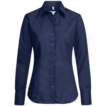 Gr&ouml;&szlig;e 38 Greiff Corporate Wear Basic Damen Bluse Langarm Regular Fit Marine Blau Modell 6518
