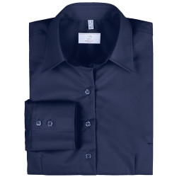 Gr&ouml;&szlig;e 44 Greiff Corporate Wear Basic Damen Bluse Langarm Regular Fit Marine Blau Modell 6521