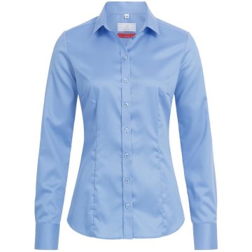 Gr&ouml;&szlig;e 38 Greiff Corporate Wear Premium Damen Bluse Lamgarm Slim Fit Mittelblau Modell 6560 1200