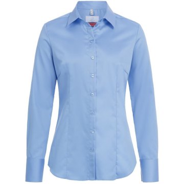 Gr&ouml;&szlig;e 52 Greiff Corporate Wear Premium Damen Bluse Lamgarm Regular Fit Mittelblau Modell 6562 1200