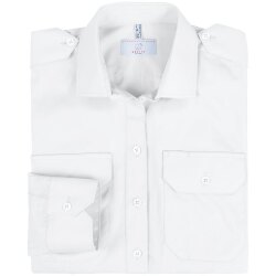 Greiff SIMPLE Damen Pilotbluse Langarm Kent Regular-Fit Weiß 42