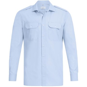 Greiff Corporate Wear SIMPLE Herren Pilothemd Langarm New-Kentkragen Regular Fit Baumwollmix OEKO TEX® Hellblau 41/42