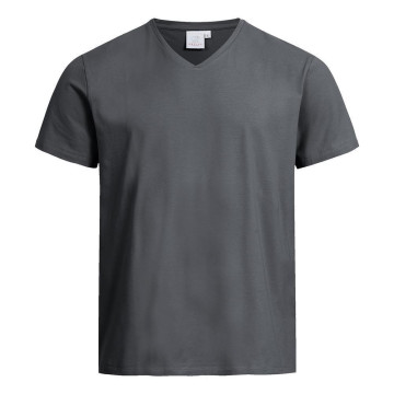 Gr&ouml;&szlig;e S Greiff Corporate Wear Herren T- Shirt V-Ausschnitt Regular Fit kurzarm Anthrazit Modell 6824