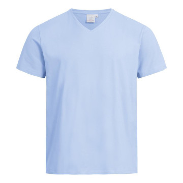 Gr&ouml;&szlig;e S Greiff Corporate Wear Herren T- Shirt V-Ausschnitt Regular Fit kurzarm Hellblau Modell 6824