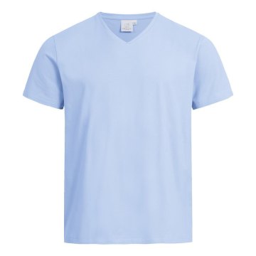 Gr&ouml;&szlig;e 3XL Greiff Corporate Wear Herren T- Shirt V-Ausschnitt Regular Fit kurzarm Hellblau Modell 6829