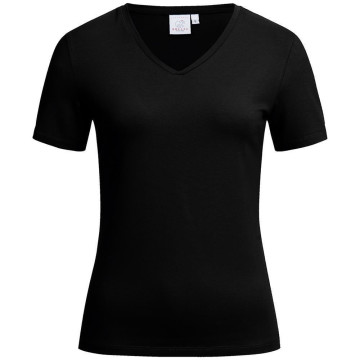 Gr&ouml;&szlig;e S Greiff Corporate Wear Damen T-Shirt Regular Fit Kurzarm V-Ausschnitt Schwarz Modell 6865