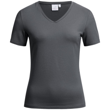 Gr&ouml;&szlig;e M Greiff Corporate Wear Damen T-Shirt Regular Fit Kurzarm V-Ausschnitt Anthrazit Modell 6866