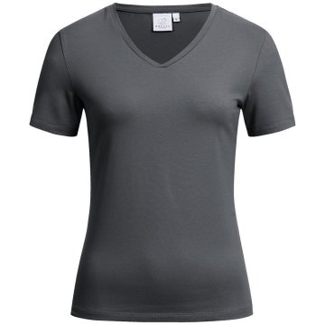 Gr&ouml;&szlig;e 3XL Greiff Corporate Wear Damen T-Shirt Regular Fit Kurzarm V-Ausschnitt Anthrazit Modell 6870