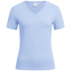 Gr&ouml;&szlig;e L Greiff Corporate Wear Damen T-Shirt Regular Fit Kurzarm V-Ausschnitt Hellblau Modell 6867
