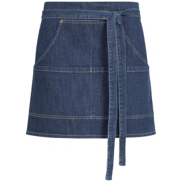 Greiff GASTRO MODA Service Vorbinder 77x40cm Baumwollmix Stretch OEKO TEX® Dunkelblau Denim Jeans unisex