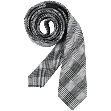 Greiff Corporate Wear Herren Krawatte Slimline Glencheck Grau Modell 6918