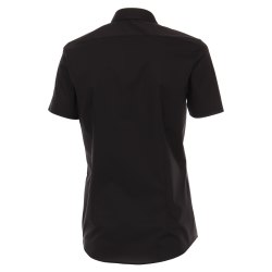 VENTI Herren Businesshemd Kurzarm Kent Body-Fit Schwarz