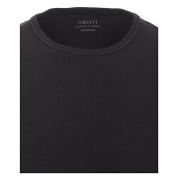 VENTI Herren T-Shirt Kurz Rundhals Modern-Fit Doppelpack Schwarz M