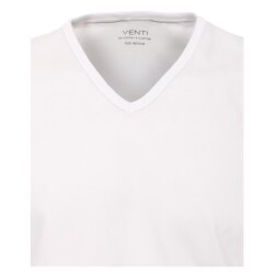 VENTI Herren T-Shirt Kurzarm V-Ausschnitt Modern-Fit Doppelpack Weiß M
