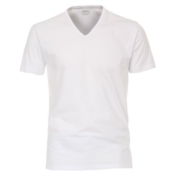 VENTI Herren T-Shirt Kurzarm V-Ausschnitt Modern-Fit Doppelpack Weiß L