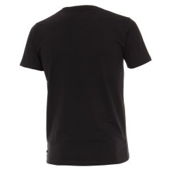 VENTI Herren T-Shirt Kurzarm V-Ausschnitt Modern-Fit Doppelpack Schwarz M