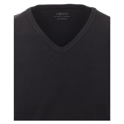 VENTI Herren T-Shirt Kurzarm V-Ausschnitt Modern-Fit Doppelpack Schwarz L