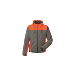 PLANAM Kontrast Softshelljacke OUTDOOR Kapuze Grau/Orange