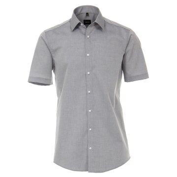 VENTI Herren Businesshemd Kurzarm Kent Modern-Fit Silber