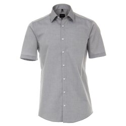 VENTI Herren Businesshemd Kurzarm Kent Modern-Fit Silber