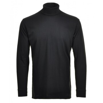 RAGMAN Herren Shirt Langarm Rollkragen Single-Jersey Schwarz