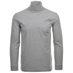 RAGMAN Herren Shirt Langarm Rollkragen Single-Jersey Grau