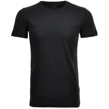 RAGMAN HerrenT-Shirt Doppelpack Rundhals Body-Fit Jersey Schwarz