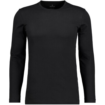 RAGMAN Herren Shirt Langarm Rundhals Single-Jersey Schwarz