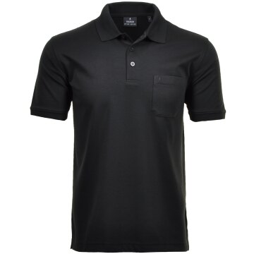RAGMAN Herren Poloshirt Kurzarm Polokragen Baumwollmix Schwarz
