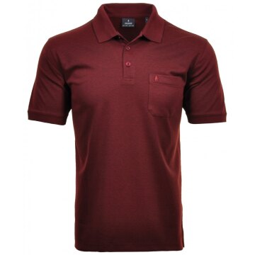 RAGMAN Herren Poloshirt Kurzarm Polokragen Baumwollmix Rot