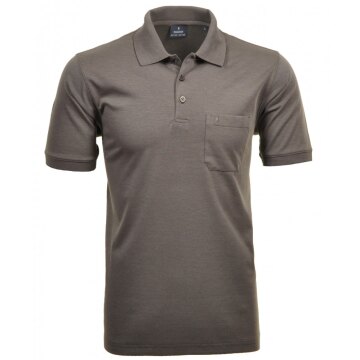 RAGMAN Herren Poloshirt Kurzarm Polokragen Baumwollmix Braun